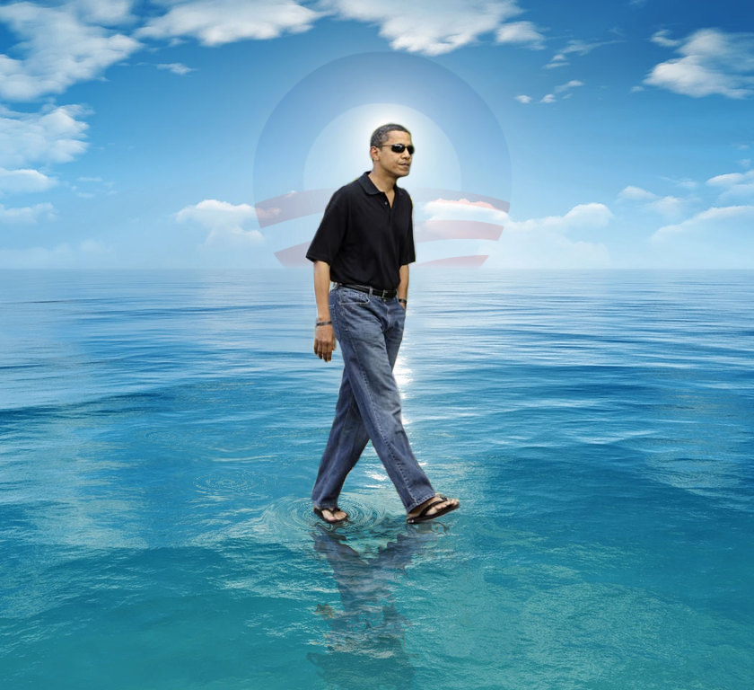 Obama walks on water