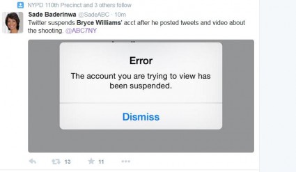 bryce williams twitter account suspended